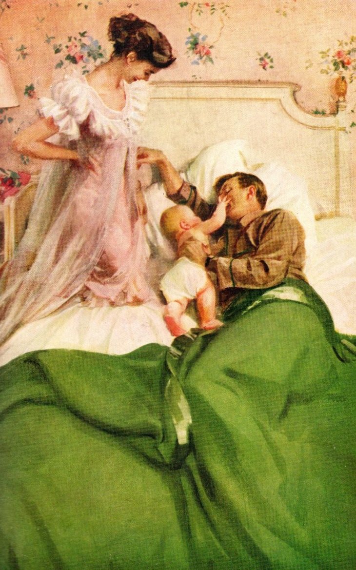 John Gannam - St. Mary's Blankets ad illustration (1956)