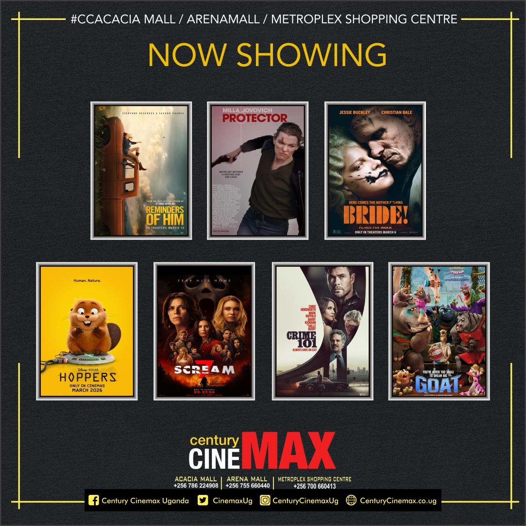 CinemaxUg's tweet photo. #NowShowing in @CinemaxUg
Visit our website for show times & tickets π https://t.co/3hnBrjd3DP
#ReminderOfHim #ProtectorMovie
#Hoppers #HoppersMovie #TheBrideMovie
#Scream7 #Crime101 #Goatmovie #NowShowing #NowPlaying #NewMovie #3DMovie #Movie #Cinema #Entertainmemt #3DMovie https://t.co/ThMET7rPie
