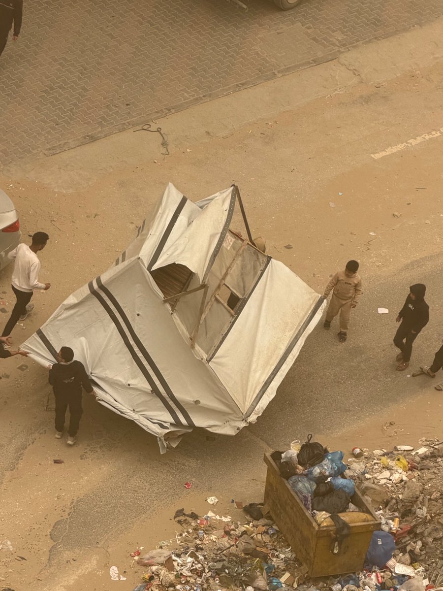 The tents are being torn from their place
Gaza needs caravans now!