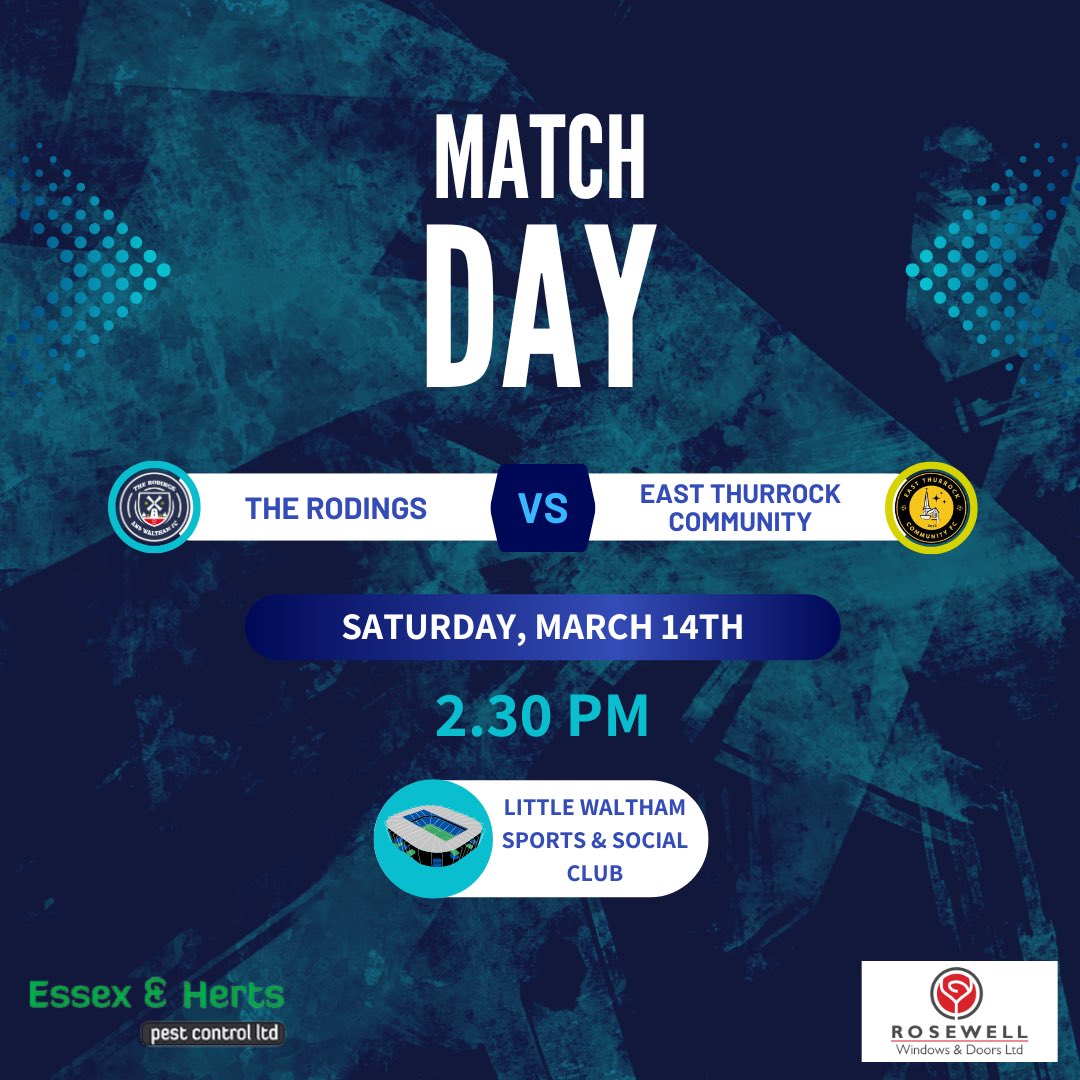 TheRodingsFC's tweet photo. MATCHDAY! ⚽️

Today we’re in ESBL knock out cup action as we host East Thurrock Community, who currently sit 2nd in the ESBl prem division. 

Sun is out, bar is open, come down and support the lads! 🔵🟠 #UTR https://t.co/E4HMjzLxJ8