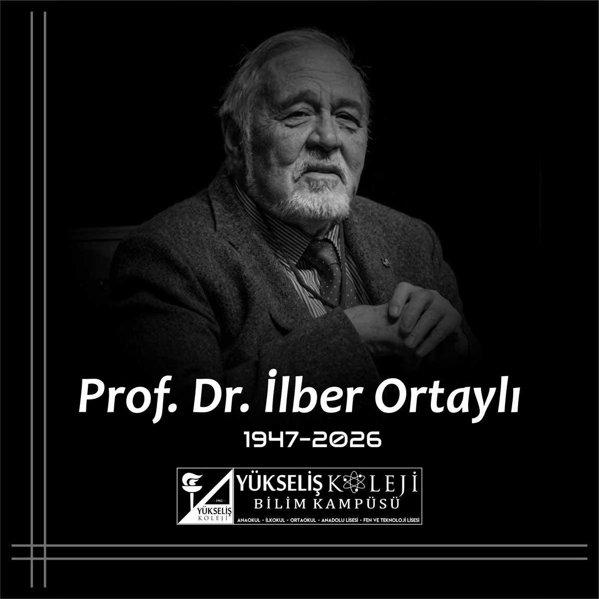 Türk milletine mâl olmuş değerli tarihçi, akademisyen ve yazar Prof. Dr. İlber Ortaylı'ya Allah'tan rahmet, yakınlarına ve milletimize başsağlığı diliyoruz.