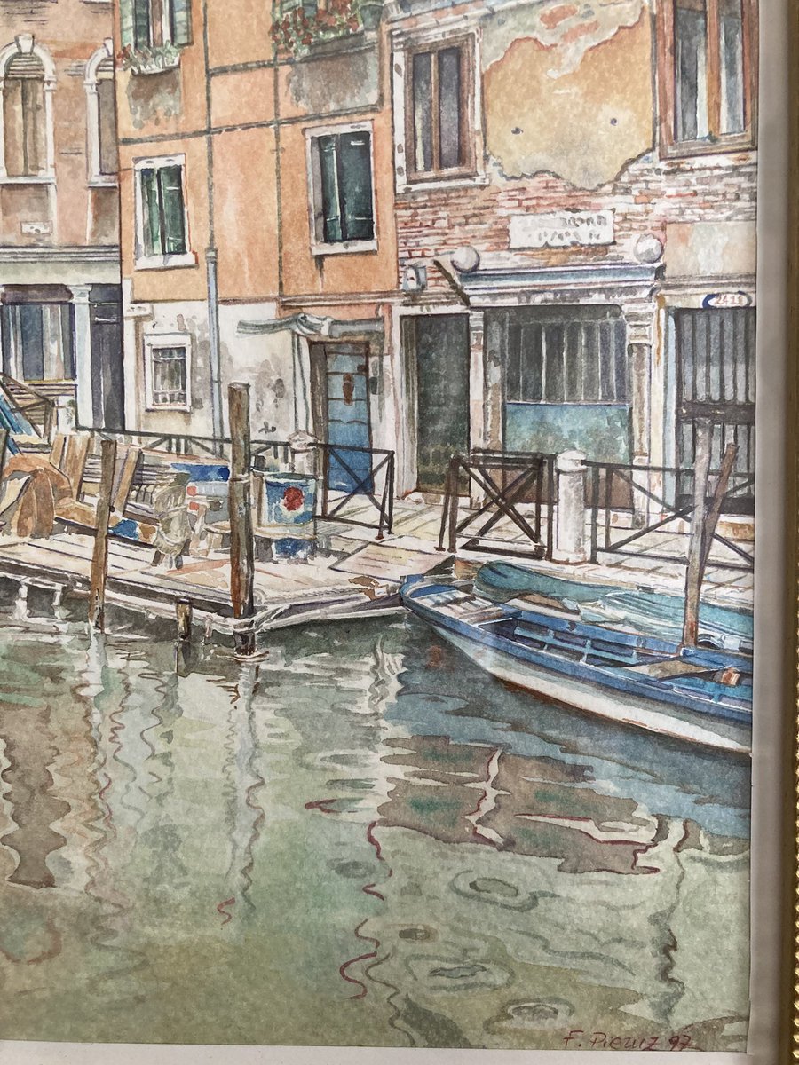 Frances16422944's tweet photo. Disponibile prezzo super incorniciato scorcio di Venezia acquerello originale su carta realizzato da me nel 1997 https://t.co/tSz3hVFIXG