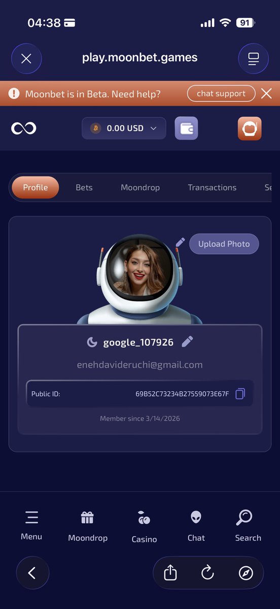 cloudxiyz's tweet photo. @thisisdjen @moonbetgames Just optimistic to get into this would really like to try out the platform 

ID- 69B52C73234B27559073E67F

Fingers crossed https://t.co/2v9O8YllNM