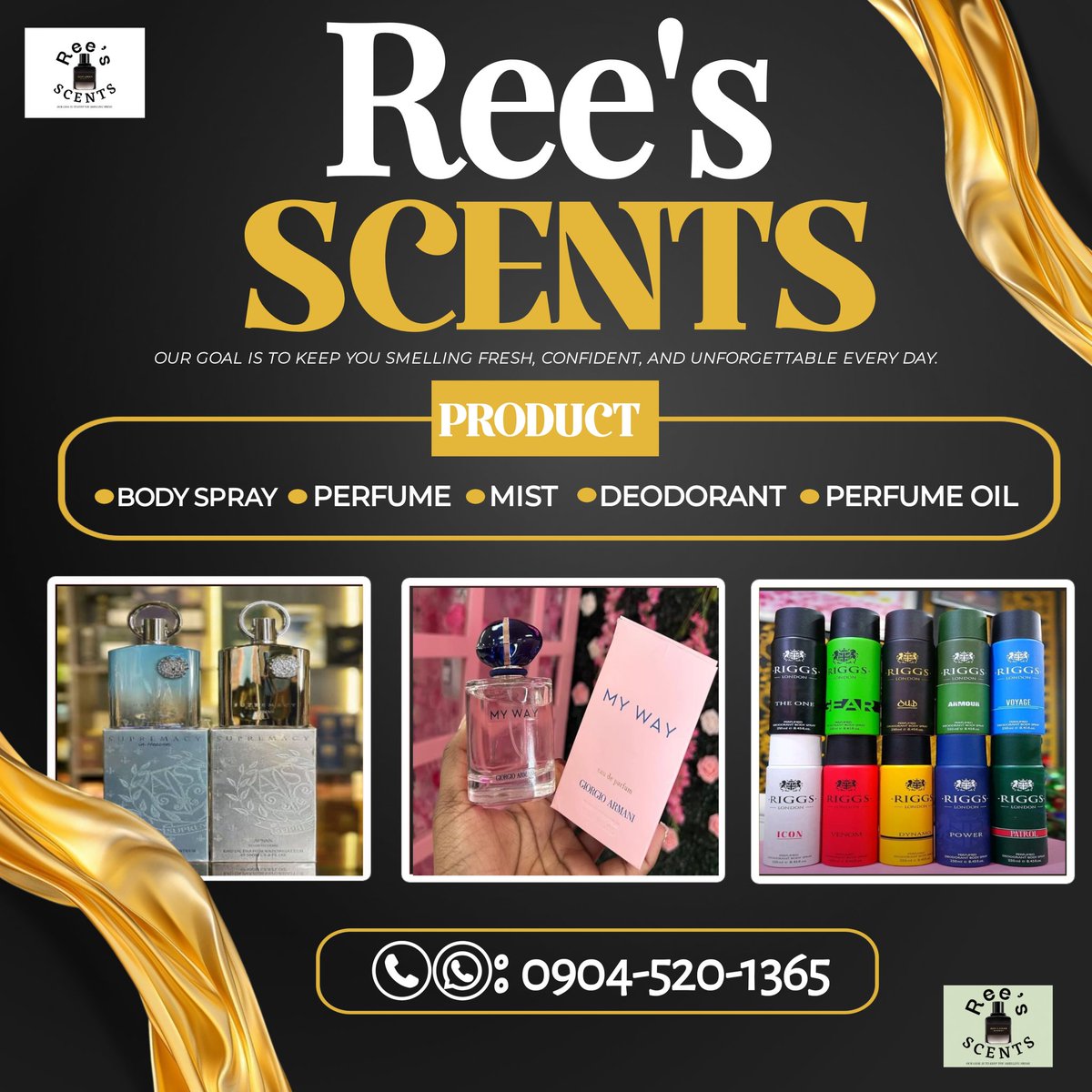 PatrickSol57595's tweet photo. I was contacted by perfume vendor, and she needed a flyer design and a logo for her brand, and this was made by me for her. She loves it. 

Now, what are your thoughts on it?

#SPmedia 
#GraphicDesigner 
#Rees_scents https://t.co/ZwtB8zdoX2