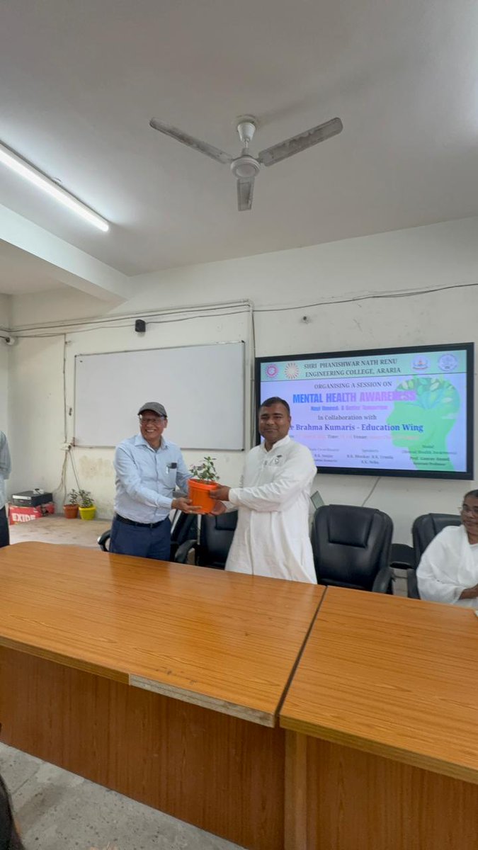 SpnrecA's tweet photo. SPNREC Araria organized a Mental Health Awareness Program on 14 March 2026 in collaboration with Brahma Kumaris to promote emotional well-being and positive thinking among students. Experts shared insights on stress management, meditation, and maintaining mental balance. 🌿🧘‍♀️ https://t.co/VNiWg4LIZ8