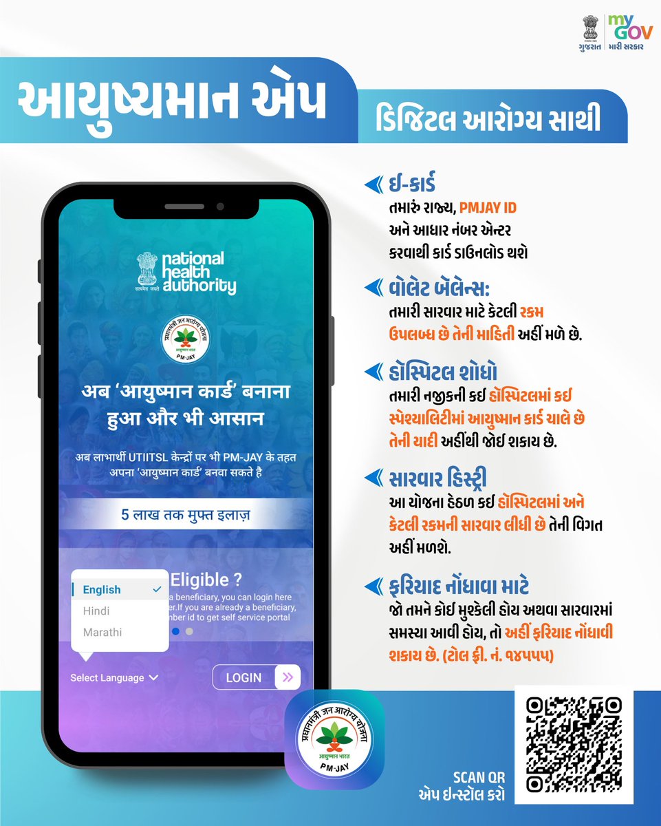 આયુષ્યમાન એપ: ડિજિટલ આરોગ્ય સાથી..

#HealthForAll #MyGovGujarat