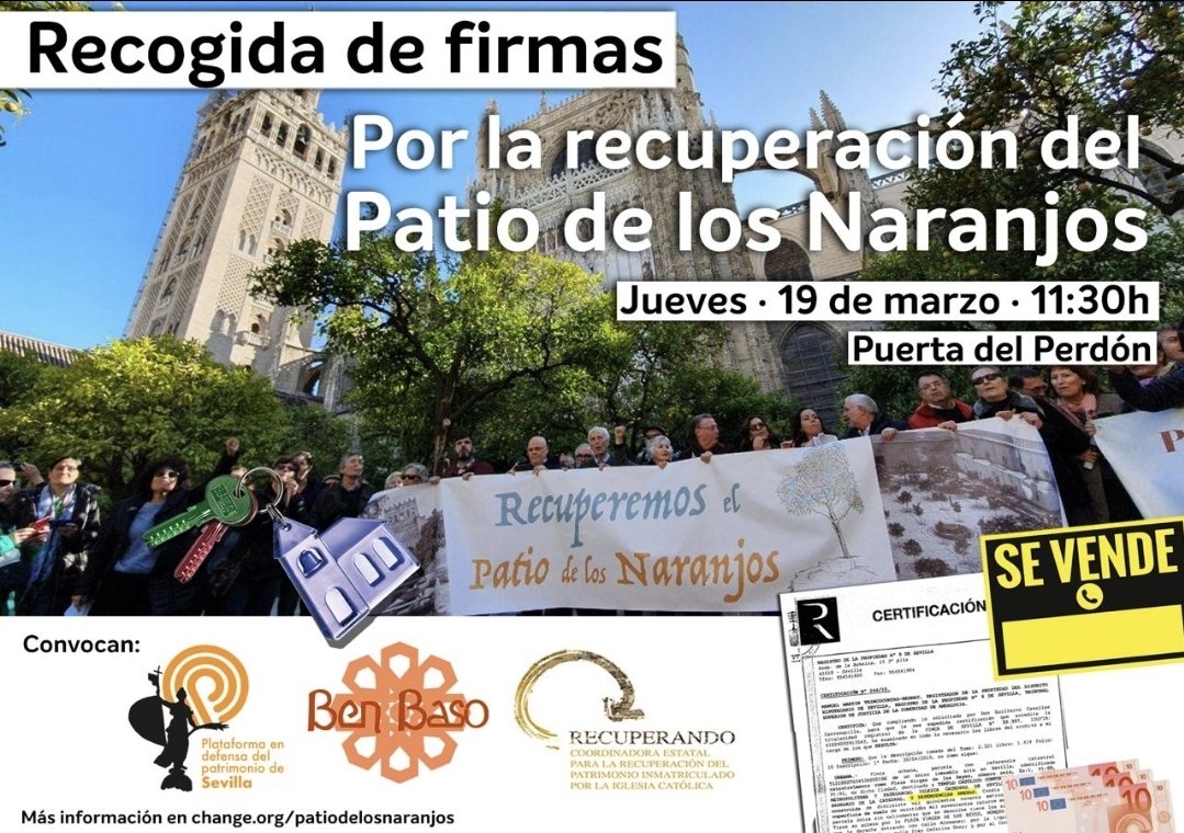 patrimonio_sev's tweet photo. Sevilla no se entiende sin sus plazas y patios abiertos. No permitamos que el patrimonio de todos se convierta en un recinto cerrado.
¡Difunde y ven a firmar! 📢
@diariosevilla @abcdesevilla @Ayto_Sevilla #PatrimonioSevillano #ARAPACIS https://t.co/2R9s00x09g