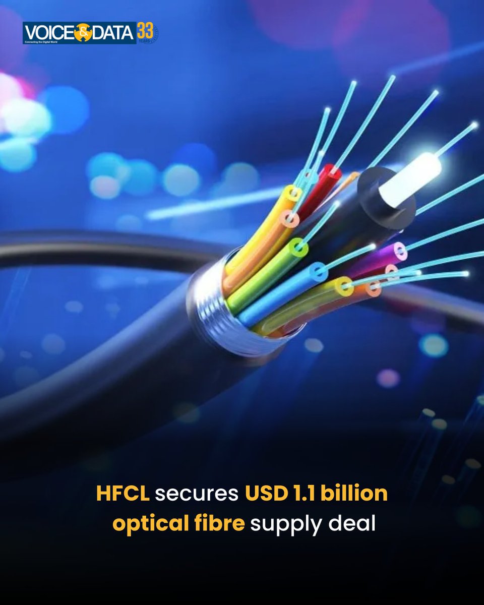 voicendata_'s tweet image. HFCL has signed a long-term agreement to supply optical fibre cables worth an estimated USD 1.1 billion through its overseas subsidiary until 2030. 

Read More: voicendata.com/telecom-infra/…

#VoiceAndData #HFCL #opticalfibre #telecom