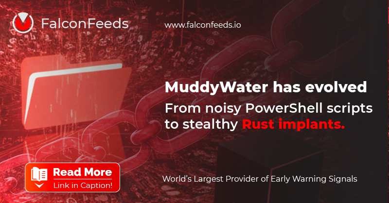 FalconFeedsio's tweet photo. MuddyWater is no longer the noisy PowerShell actor defenders once known.

Over past 2 years, the Iran-linked threat actor MuddyWater has evolved significantly

Moving from basic phishing and script-heavy intrusions to multi-stage operations using Rust-based implants and custom backdoors.

FalconFeeds telemetry shows MuddyWater activity clustering around key Iran–Israel and Iran–GCC escalation windows, suggesting its operations are closely aligned with geopolitical tensions.

More importantly, MuddyWater appears to play a strategic role in Iran’s cyber ecosystem: harvesting credentials and network access before handing footholds to higher-tier operators

Read the full analysis in the blog → https://t.co/SyPcjwm36E

For SOC and CTI teams, this evolution highlights how persistent actors adapt quickly.

#CyberThreatIntelligence #ThreatIntelligence #APT #Iran #CyberWarfare #SOC #MITREATTACK #falconfeeds