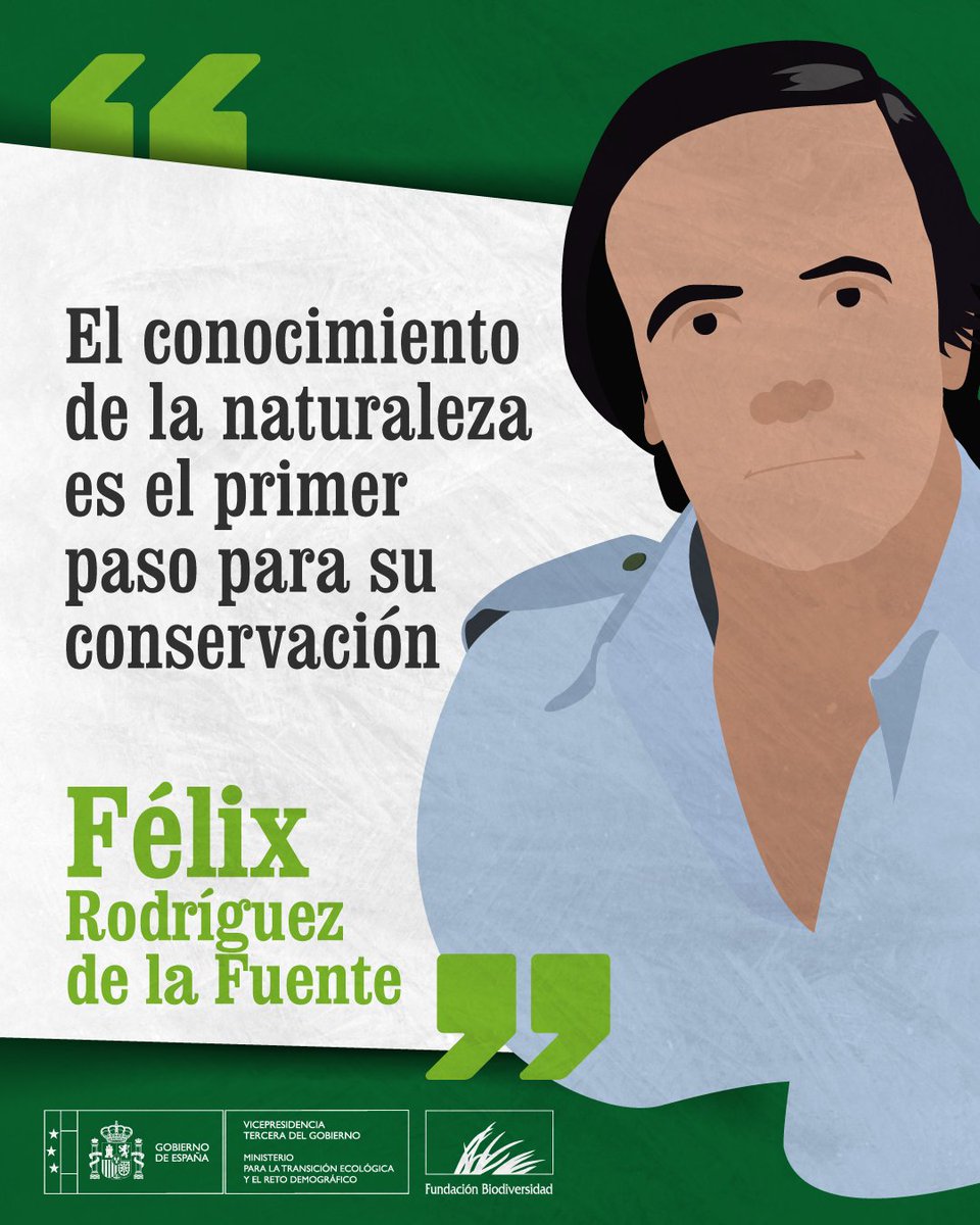 FBiodiversidad's tweet photo. Tal día como hoy nacía y también nos dejaba Félix Rodríguez de la Fuente.

Naturalista, divulgador y una de las voces que despertó en España el amor por la naturaleza. 

Su legado sigue vivo en cada mirada curiosa al mundo natural y en el compromiso por protegerlo 🌿🐺 https://t.co/cvWBN0Csv7