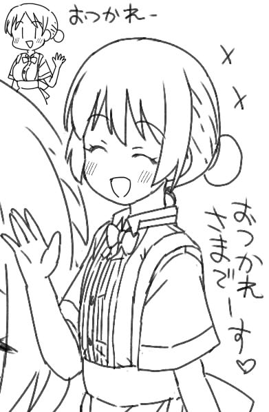 久しぶりに神戸屋のお姉さん描いてる・・:(っ'ヮ'c): 