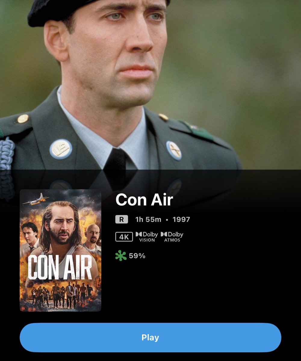 Just a reminder that CON AIR is available only on #4K #digital. We all should demand that Disney do a release on 4K UHD Blu-ray soon. I caught this on sale for $5 and I can say it looks and sounds great. It has Dolby Vision 12bit and Dolby Atmos. 

#PhysicalMedia Matters, folks!!