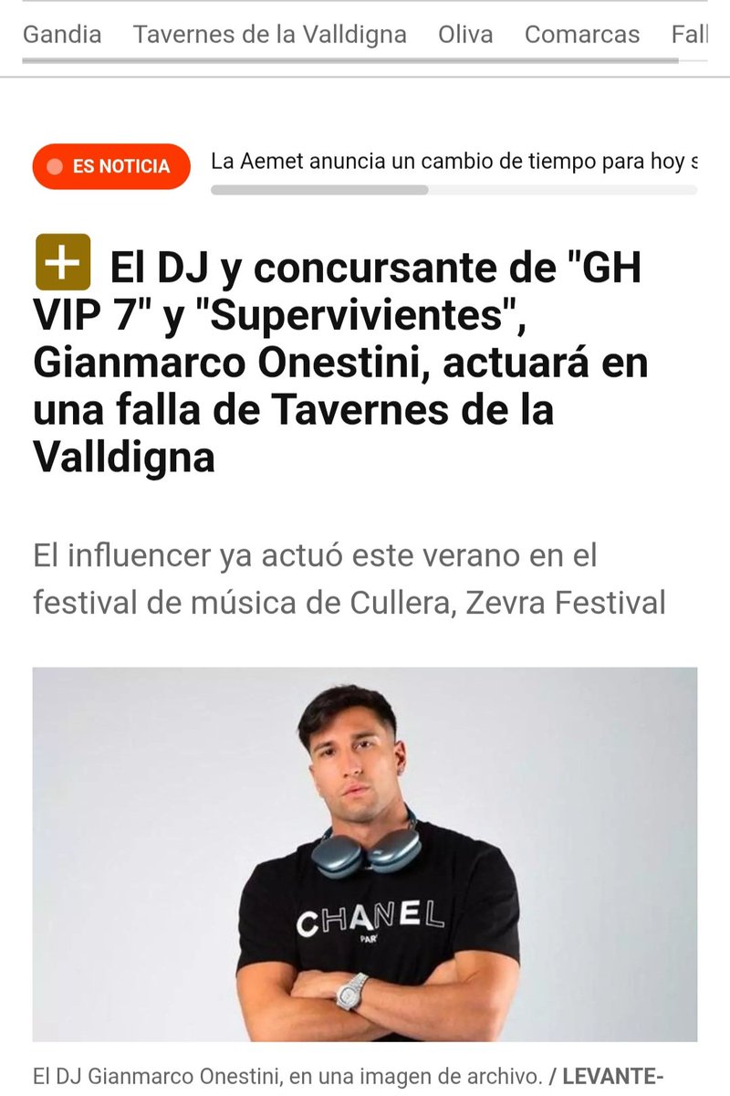 Siempre es Noticia <a href="/GOnestini/">Gianmarco Onestini</a> hoy el mejor DJ en las Fallas de Valencia👏👏😍😘💙