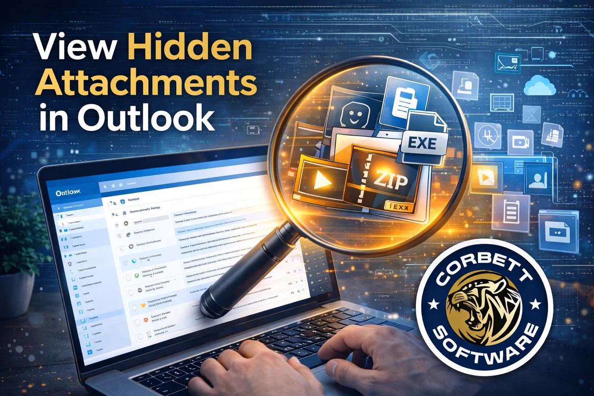 view hidden attachments in Outlook