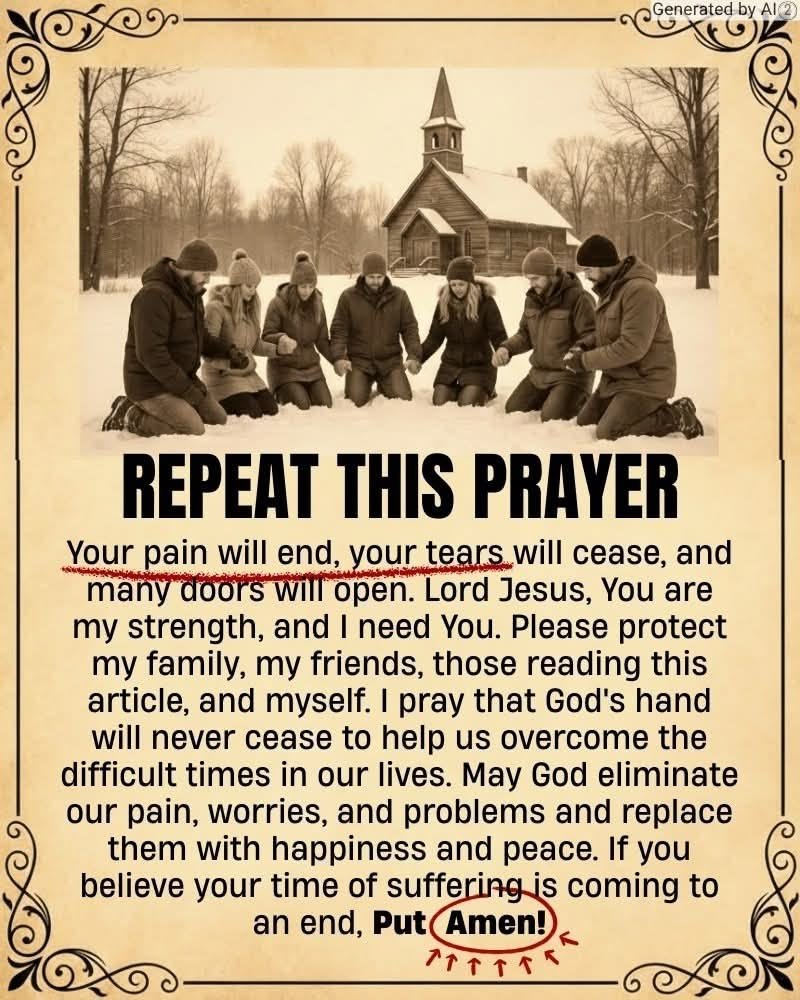 Repeat this Prayer .
