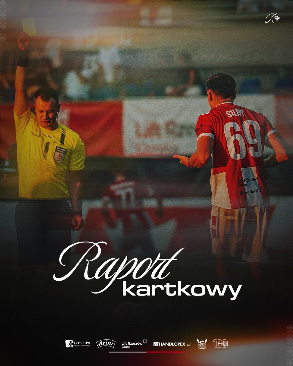 cwksresoviapl's tweet photo. 𝐑𝐚𝐩𝐨𝐫𝐭 𝐤𝐚𝐫𝐭𝐤𝐨𝐰𝐲 przed #PODRES 🟨🟥
❌ -
⚠️ - Adrian Małachowski (7x 🟨), Patryk Romanowski, Jan Silny, Kornel Rębisz, Bartosz Grasza, Gracjan Jaroch (3x 🟨) https://t.co/yFBf5WjQli