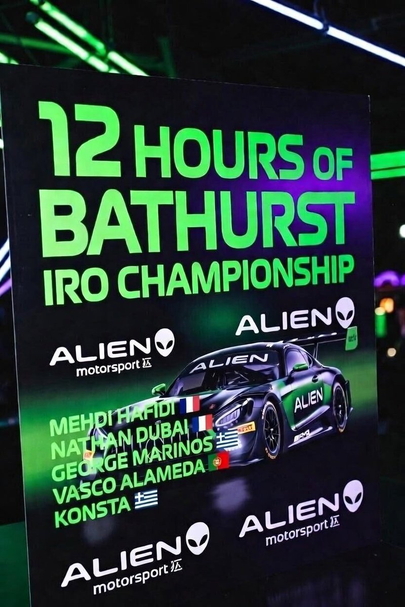 MAGICFOSTER1's tweet photo. Hoy tenémls las 12 H de mount panorama con estos Aliens en pista 

Vamos con todo 
@VQSNtinoskonsta 
#vaccoalmeda
@MehdiHafidi59 
#supra77
#nathadubai

Dar espectáculo y disfrutar 

Somos @ALNmotorsport @Cammuscammus @thegranturismo https://t.co/it7fHzHohG