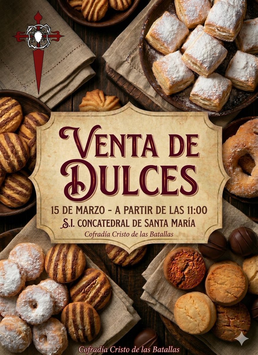 Os recordamos que mañana haremos la venta de dulces de las Monjas Jerónimas 🖤❤️
•
•
•
•
•
🕚: A partir de las 11h
📍: S.I. Concatedral de Santa María