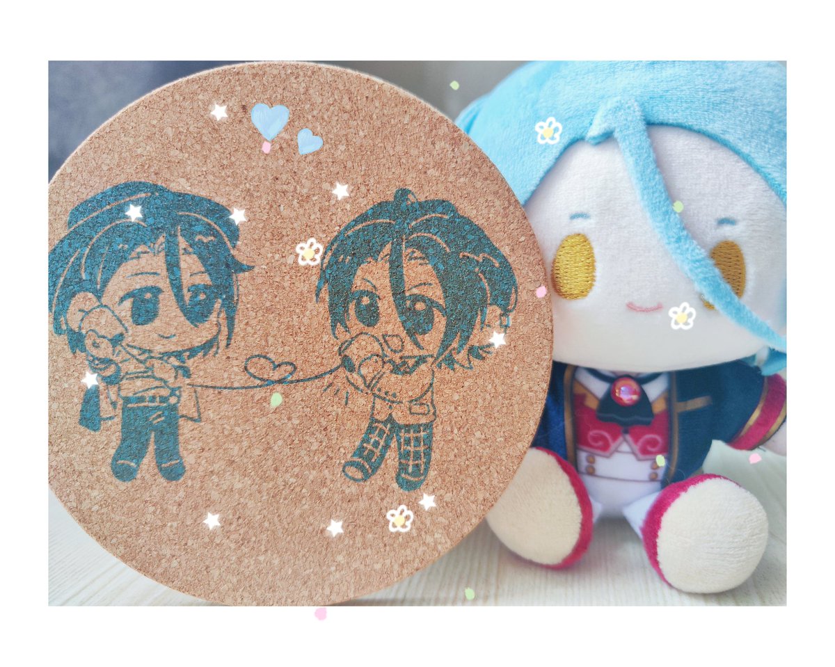 图不是我画的。很萌的软木杯垫💙💙