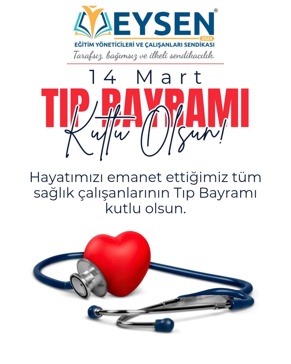 eysensendikasi's tweet photo. Büyük önder Mustafa Kemal Atatürk'ün 'Beni Türk hekimlerine emanet ediniz' sözündeki güvene layık bir özveriyle çalışan, başta üyelerimizin kıymetli aile mensupları olmak üzere, eğitimden sağlığa her alanda toplumun temel taşı olan hekimlerimizin ve sağlık çalışanlarımızın bayramını kutluyoruz. Emeğiniz kutsal, varlığınız şifadır.
🩺✨ #EYSEN #14Mart #TıpBayramı