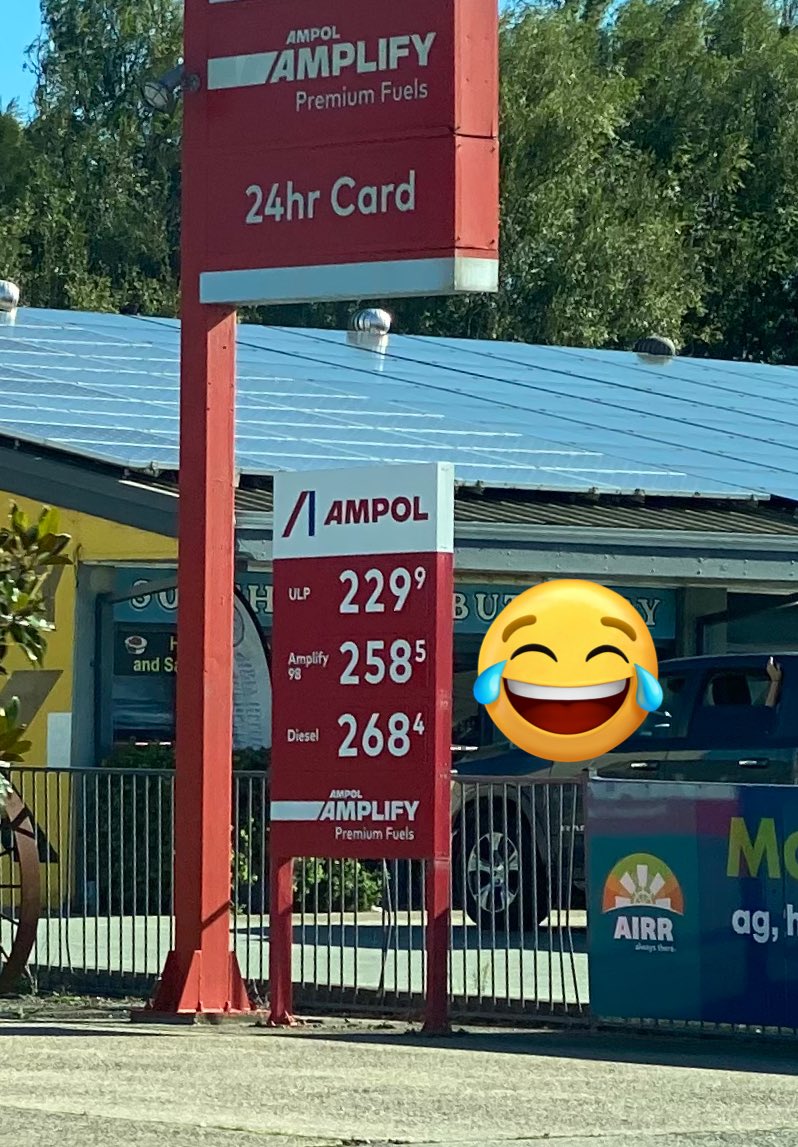 carrierwave42's tweet photo. Love your work Trump and Netanyahu 7.20 USD per Gallon! Glad I drive an EV powered by the sun… https://t.co/XglgBhL53R