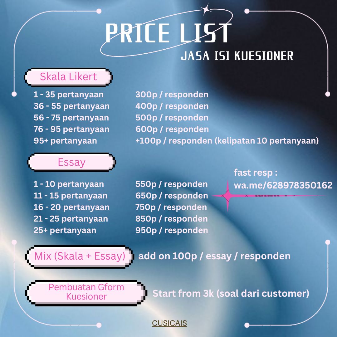sica˚⋆ jasa isi kuesioner tweet media