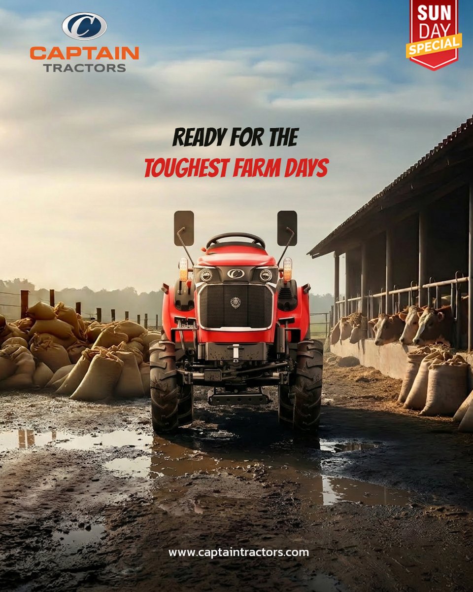 CaptainTractors's tweet image. When the Field Gets Tough, Captain Gets Going.

#CaptainTractors #TractorPower #FarmLife #ModernFarming #AgriPower #BuiltForTough #FieldReady
