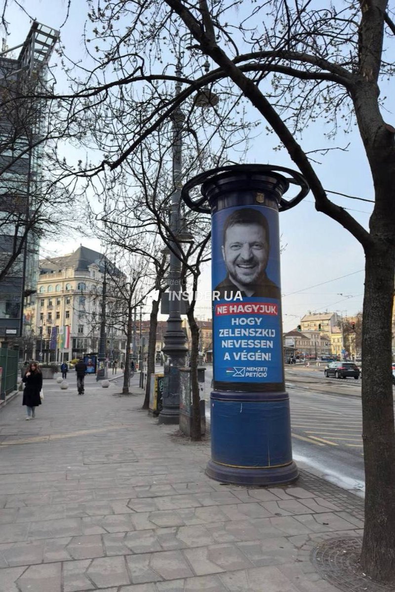 nexta_tv's tweet photo. 🇭🇺 Budapest is now one giant anti-Zelenskyy billboard

Orbán's election strategy: Blame Ukraine's president for EVERY Hungarian problem.

On April 12, 2026, parliamentary elections will be held in the country. The main battle will be between Orbán’s ruling party, Fidesz, and the opposition party, Tisza, led by Péter Magyar.