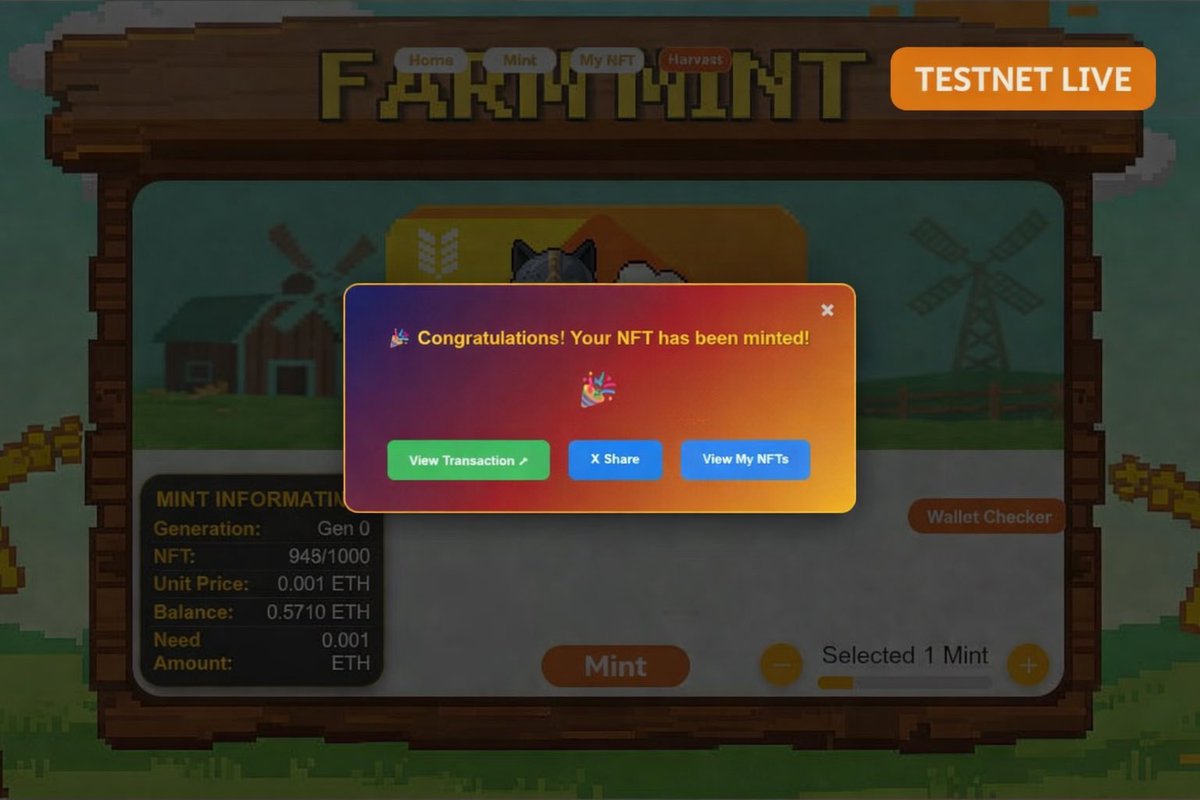 MegaFarm / Testnet live tweet media