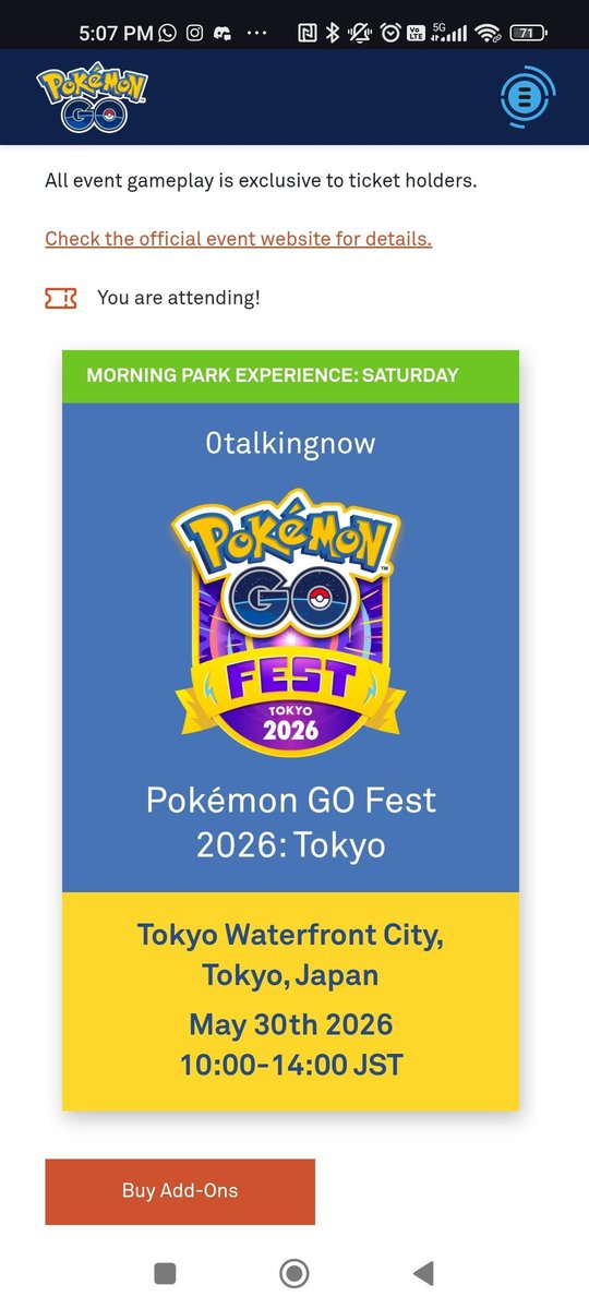 notalkingnow's tweet photo. Hi @NianticHelp @PokemonGoApp. I bought  gofest ticket for 31st evening and it turns into 30th morning. The city trip also turns from Thursday Friday into Wednesday Thursday. https://t.co/LZIun9WQqS