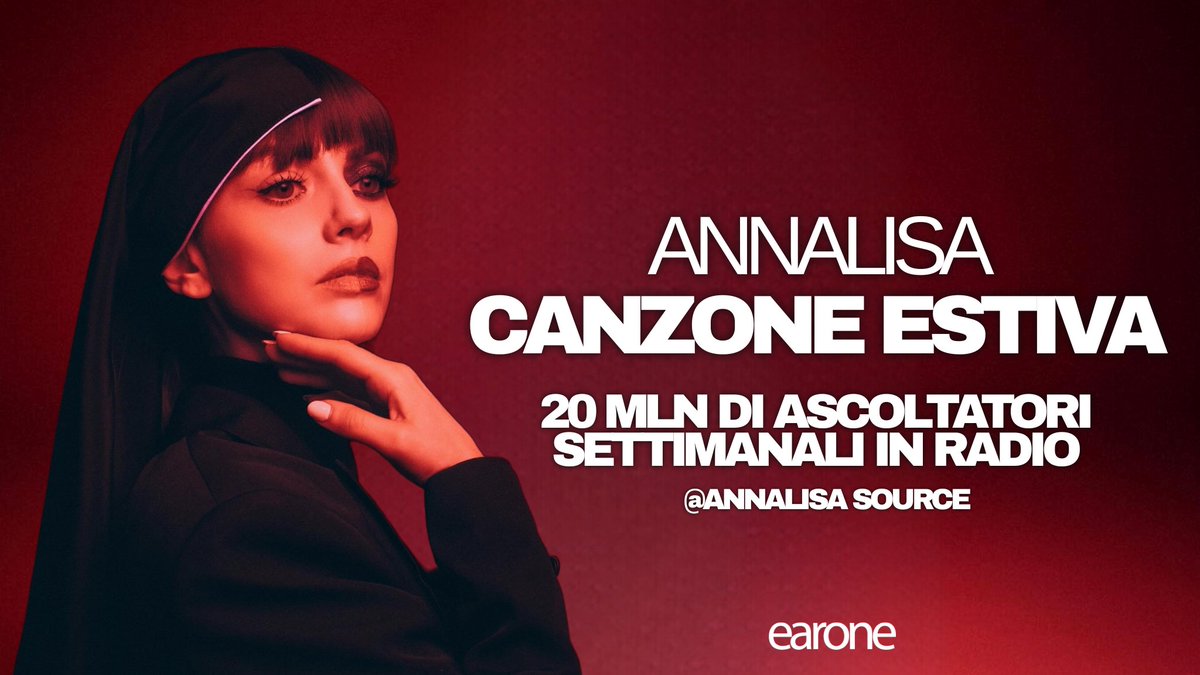 🆕 ‘Canzone Estiva’ raggiunge 20 MLN di ascoltatori settimanali in radio 🔥🖤

#CanzoneEstiva #Annalisa #Radio