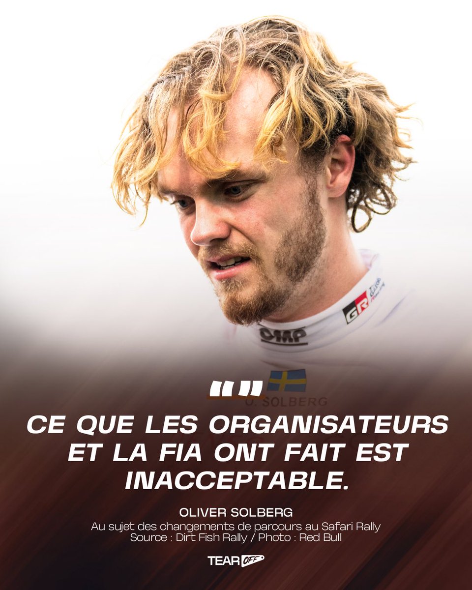 🟤 Oliver Solberg est furieux après que la FIA et les organisateurs aient modifié le parcours de l'ES 12 dans les derniers instants du Rallye ! 🤬

💬 "Ce que les organisateurs et la FIA ont fait est inacceptable. Placer les piquets après la reconnaissance, nous envoyer une vidéo