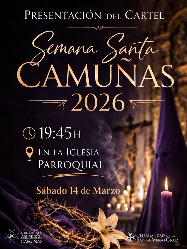 Presentación del Cartel de Semana Santa.
Un momento para descubrir la imagen que anunciará los días en los que rememoramos la Pasión, Muerte y Resurrección del Señor. ¡Os esperamos! 🙏
#SemanaSanta