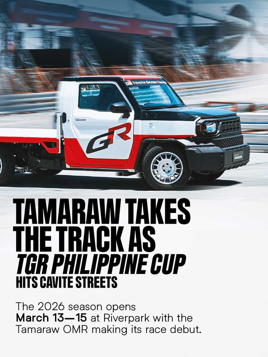 vroommediaph's tweet image. Street racing kicks off the 2026 TGR Philippine Cup season as the Tamaraw OMR makes its race debut in Cavite. 

#WeAreVroom #Vroom #ShiftHappens