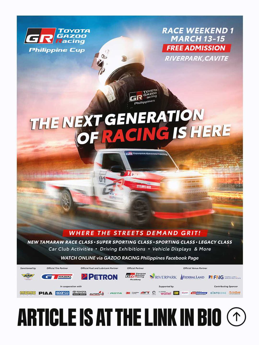 vroommediaph's tweet image. Street racing kicks off the 2026 TGR Philippine Cup season as the Tamaraw OMR makes its race debut in Cavite. 

#WeAreVroom #Vroom #ShiftHappens