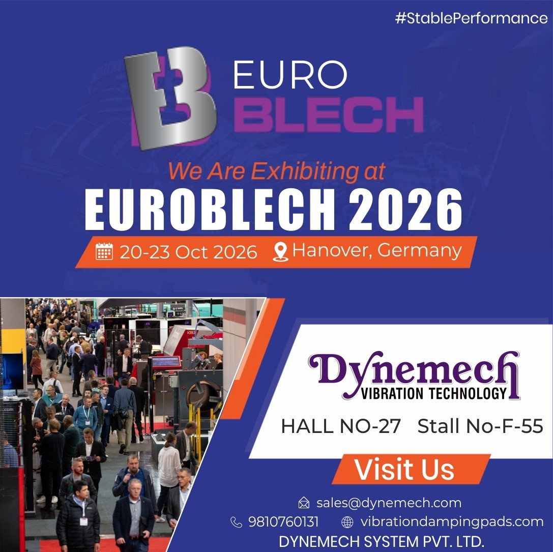 dynemech's tweet image. 𝗗𝘆𝗻𝗲𝗺𝗲𝗰𝗵 𝗮𝘁 𝗘𝘂𝗿𝗼𝗕𝗟𝗘𝗖𝗛 𝟮𝟬𝟮𝟲

#EuroBLECH2026,#SheetMetalIndustry,#ManufacturingTechnology,#IndustrialInnovation,#MachineToolIndustry,#AntiVibration,#Dynemech,#AntiVibrationMounts,#AntiVibrationPads,#VibrationControl

📞 +91 9810760131
✉️ sales@dynemech.com
