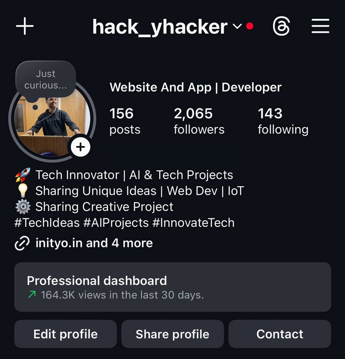 monu564100's tweet photo. After 155+ tech reels over 2–3 years, I finally crossed 2K+ followers on Instagram 🚀

Sharing content on system architecture, frontend, backend, and production apps.

Follow 👉 https://t.co/9Nu78vvT5L

#programming #softwareengineering #systemdesign #coding
@instagram https://t.co/5l3Kqc0p34