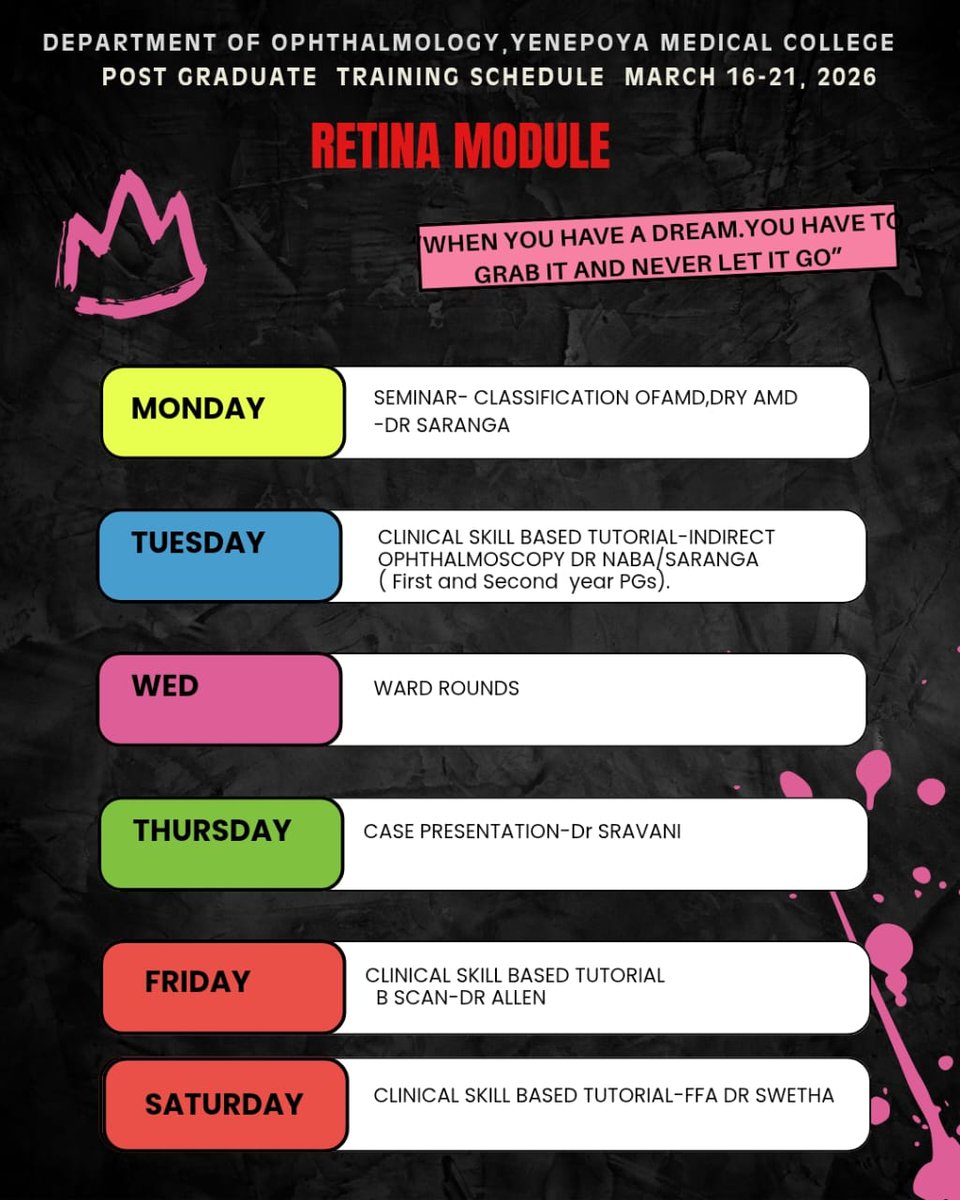 kamathatul's tweet photo. Teaching schedule on retina for the next week! From #ARMD to tutorial on indirect ophthalmoscopy & B- scan, the week will be informative & educative to the postgraduates.
#Ophthalmoscopy #Ophthalmology #Postgraduates #Teaching https://t.co/ZmjQPt5l5J