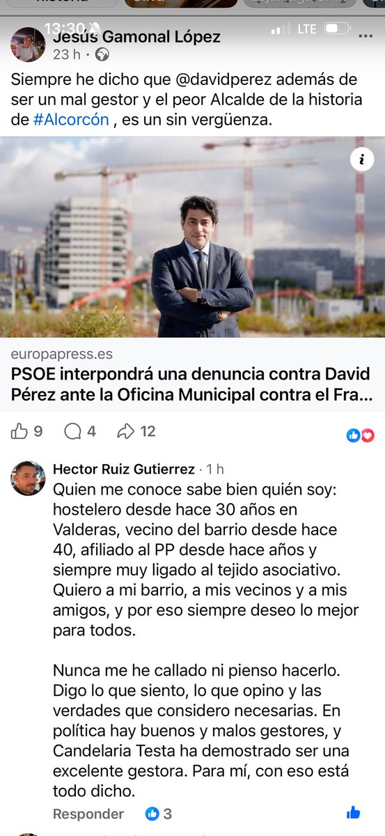 Por la parte que me toca, es de agradecer a los afiliados y simpatizantes del <a href="/ppAlcorcon/">PP Alcorcón</a> el reconocimiento a la fantástica gestión de la Alcaldesa <a href="/CandeTesta/">Candelaria Testa</a> y su equipo.