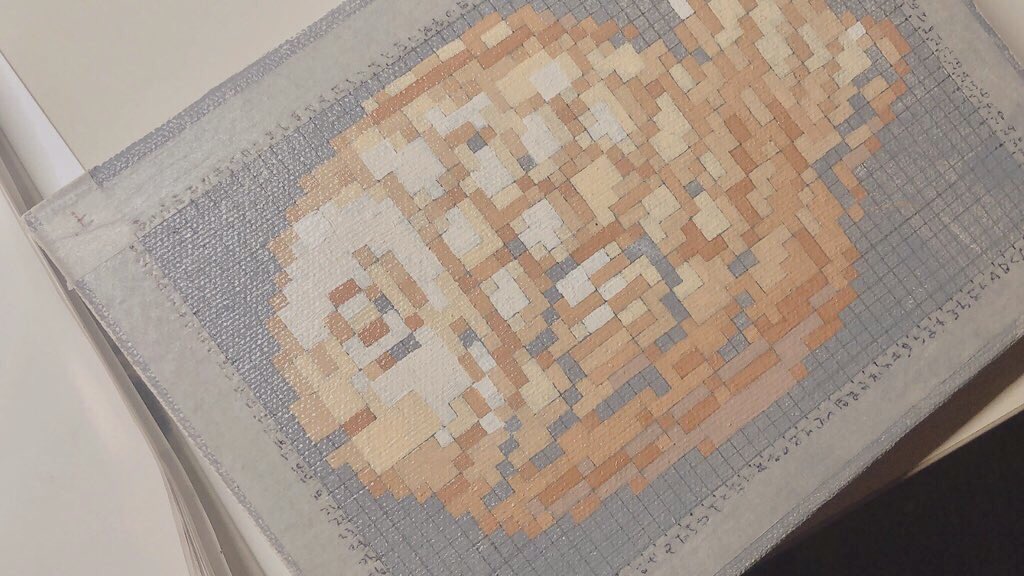 #pixelart 再掲 ピクセル油絵と過程