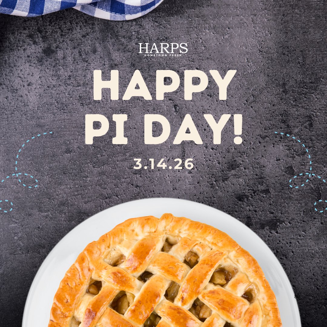 No matter the problem, the solution is always pie! 🥧 Happy Pi Day, stop by the Harps bakery to grab a pie for your celebration!