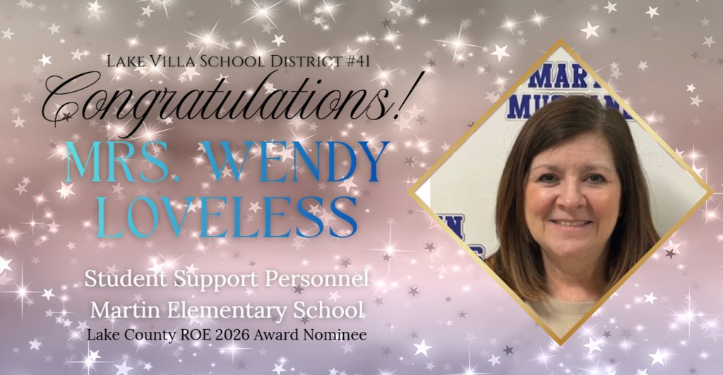 MartinMustangs1's tweet photo. 🎉 Congratulations to Our Lake County Educator of the Year Nominees! 🎉

We are proud to announce our Lake County Regional Office of Education nominees:
⭐ Jackie Block – Diverse Learning Teacher
⭐ Wendy Loveless – Student Support Personnel https://t.co/UHuMRj45YM