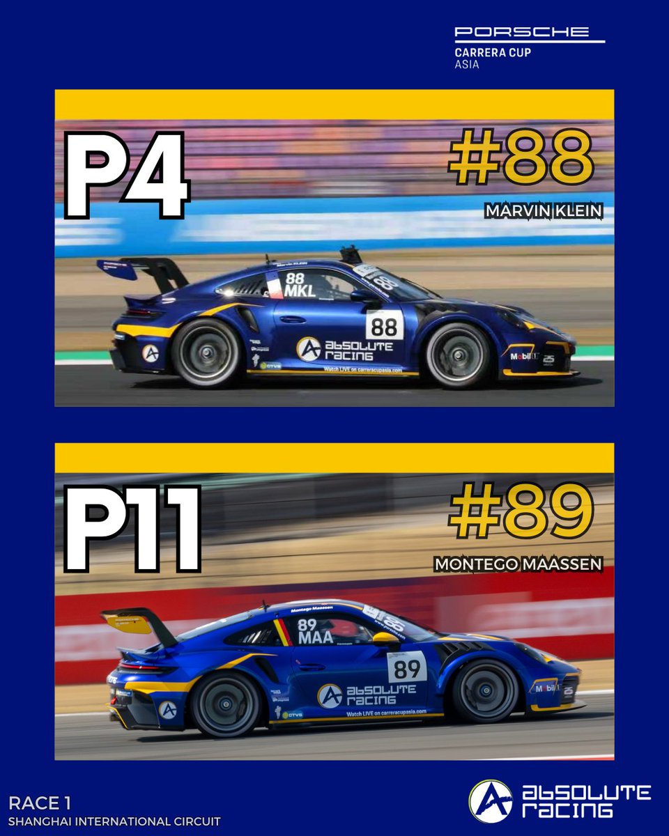 absolute_racing's tweet image. #PCCA - As no lap was completed in Race 1, today’s qualifying results at Shanghai will stand.🇨🇳.

Racing continues tomorrow with the second race.

#AbsoluteRacing #ChineseGP