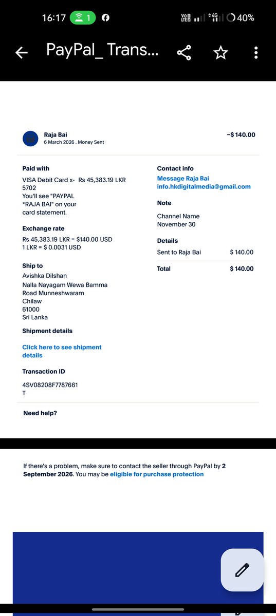 HemantG82927's tweet image. @AskPayPal My account is unfairly deactivated. Transaction ID 4SV08208F7787661 is for my YouTube MCN service, not a product sale. I’ve attached proof in the Help Centre. Please connect me to a human agent to review my case. My livelihood depends on this. #PayPalHelp