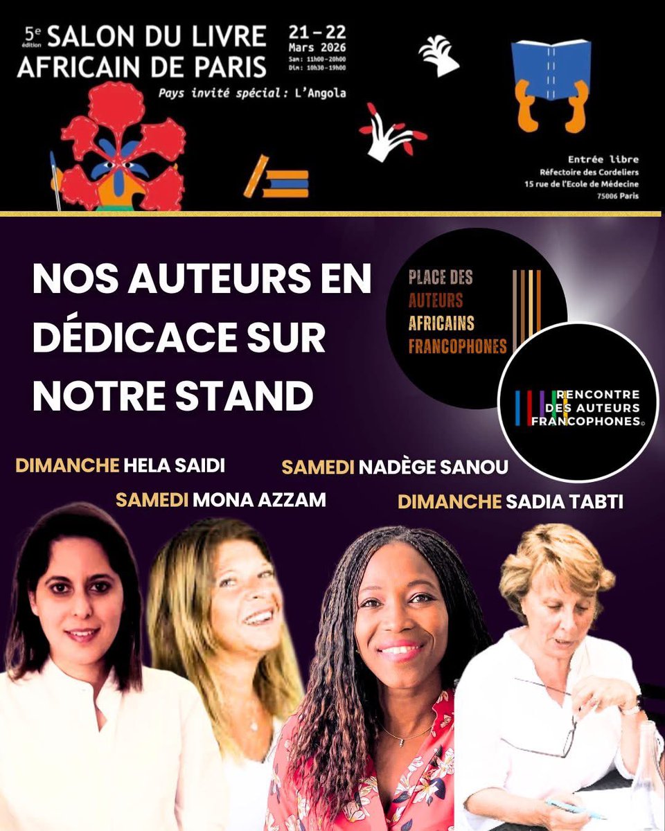 Rendez-vous au Salon du livre africain de Paris le week-end prochain.