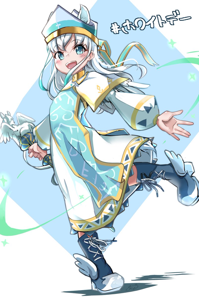 「#ホワイトデーは銀髪白髪を愛でる日 うちのペガサスっ子リリアちゃん!!!」|りざーど🦎@うちの子のイラスト