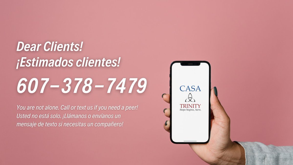 Dear clients and friends... When our clinics are closed, clients can still contact us via phone or text. If you're not currently using our services, don't worry. For those in a crisis, dial 9-8-8. If you just need someone to talk to in confidence, dial 2-1-1.