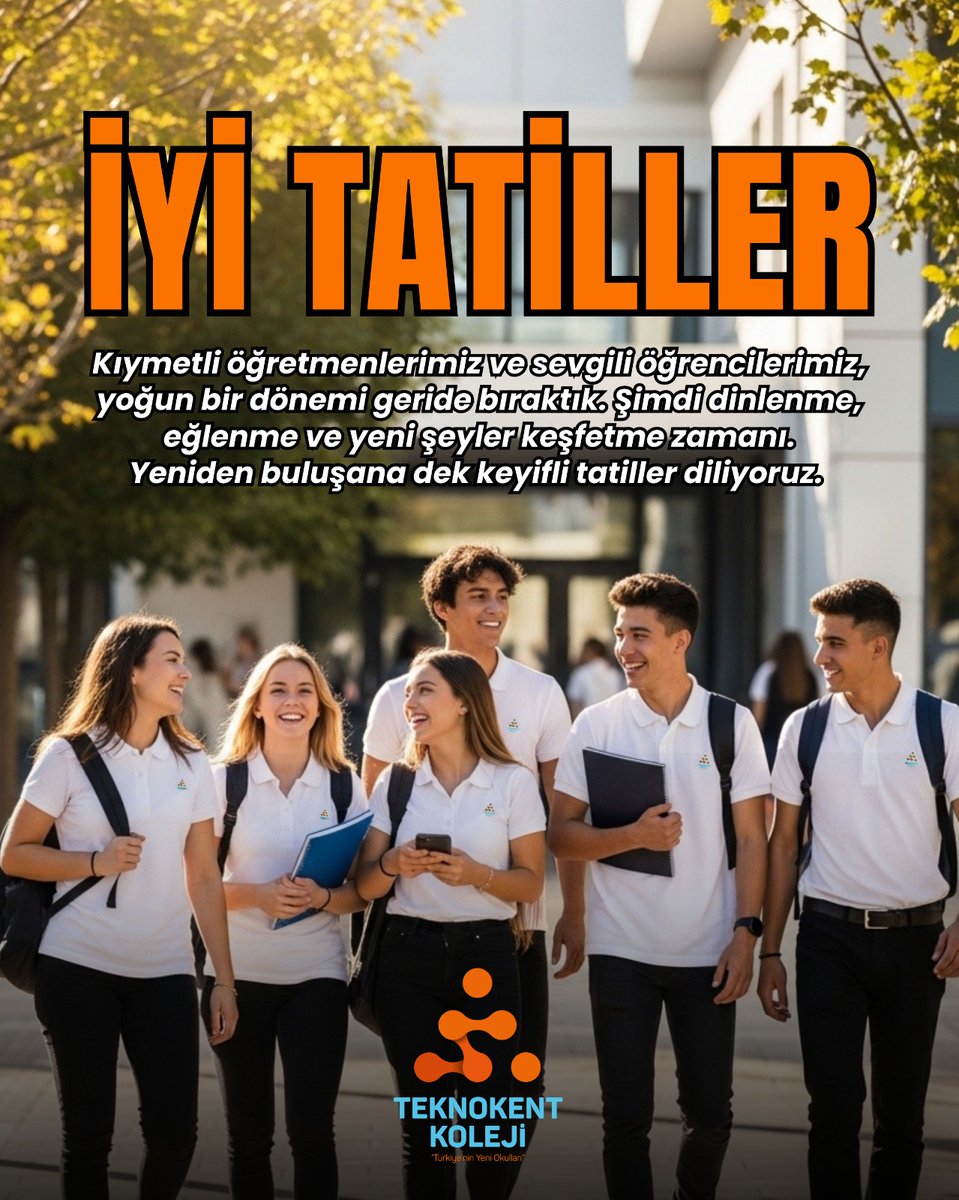 Değerli Velilerimiz ve Sevgili Öğrencilerimiz, kısa bir mola vakti geldi. Ara tatilin hepiniz için dinlendirici ve keyifli geçmesini diler, iyi tatiller dileriz. En kısa zamanda görüşmek üzere! ♥️🌿📖🖊️🥰

#egitim
#teknokentkoleji
#tatil
#Yüksekova
#Hakkari

<a href="/Hakkari_MEM/">Hakkari İl Milli Eğitim Müdürlüğü</a>
<a href="/ctn_kdr/">Kadir Çetin</a>