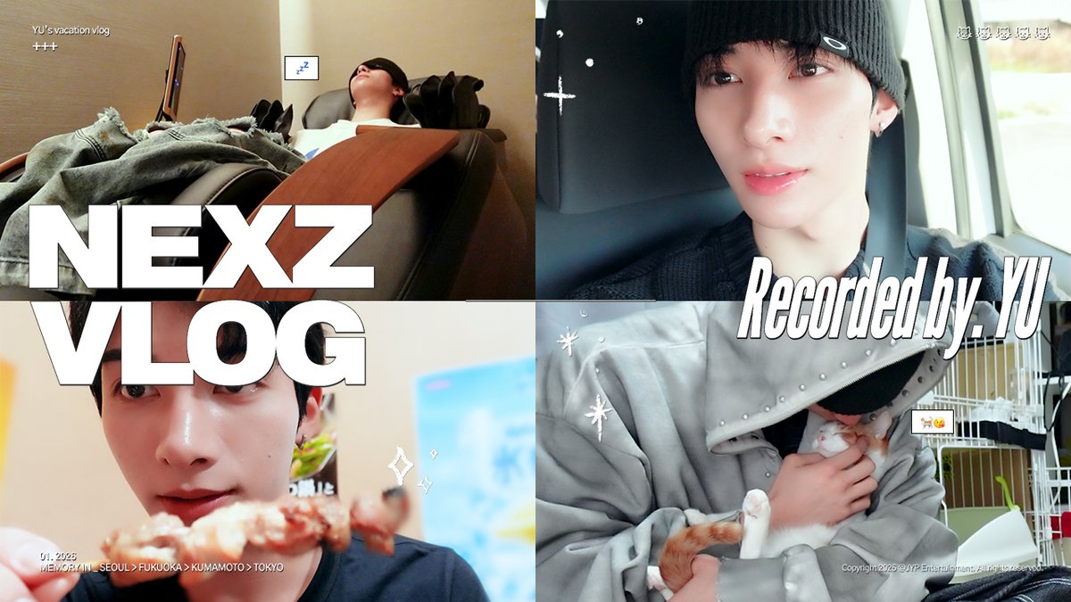 [NEXZ(넥스지) VLOG] YU VLOG | 유우로그🐈‍⬛🥞 #3 | ฅ^•ﻌ•^ฅ 냥이들과 함께하는 먹짱력 427% 발휘한 유우의 힐링 휴가.⊹˖ᯓ★. ݁₊

youtu.be/5H_z3pxGaEY

#NEXZ #YU
#NEXZVLOG