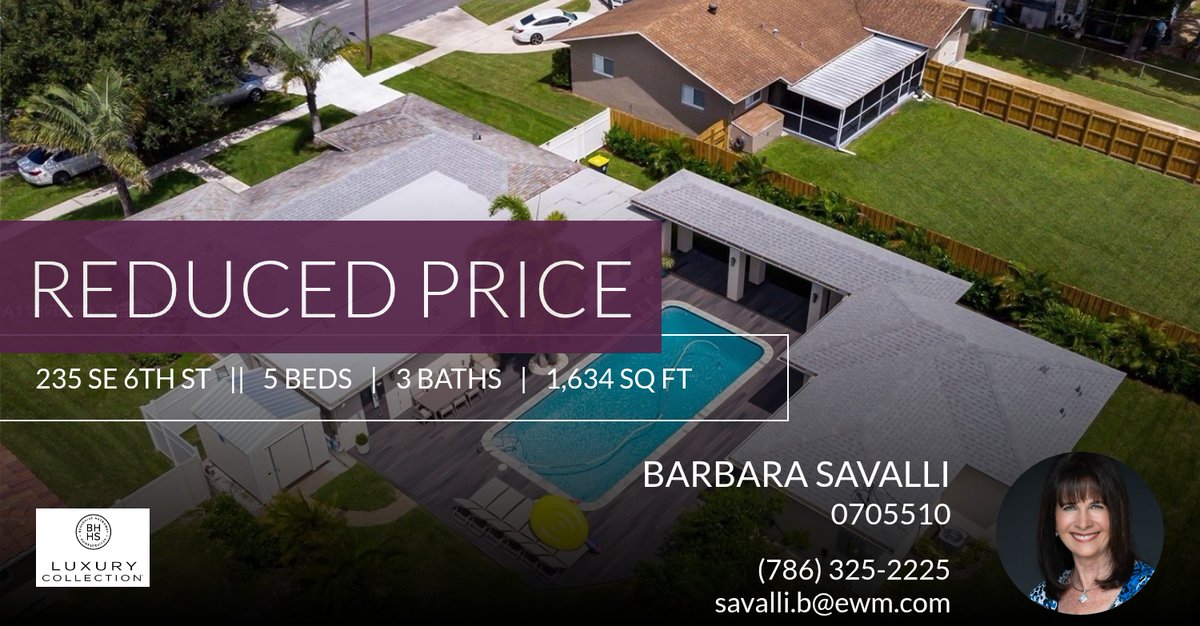 FabSoFlRealtor's tweet photo. 📍 Reduced Price 📍 This recently reduced home at 235 Se 6th St in Dania Beach won't last long, so, don't wait to set up a showing! Reach out here or at (786) 325-2225 for more information! https://t.co/2Idh8CPCX8 https://t.co/7766U7VxM9